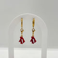 Boucles d'oreilles Soléa algues rouges
