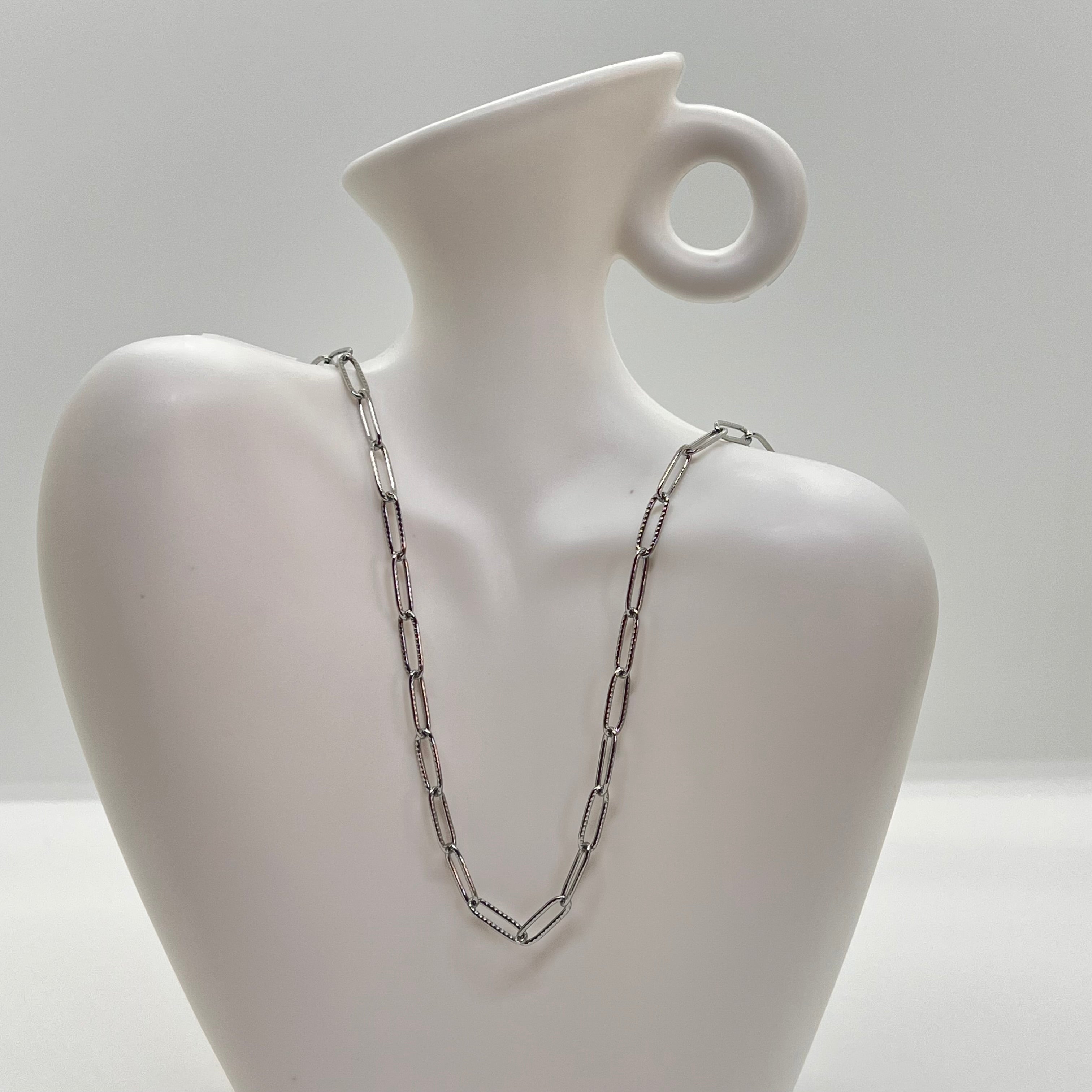 Collier acier inoxydable arenté