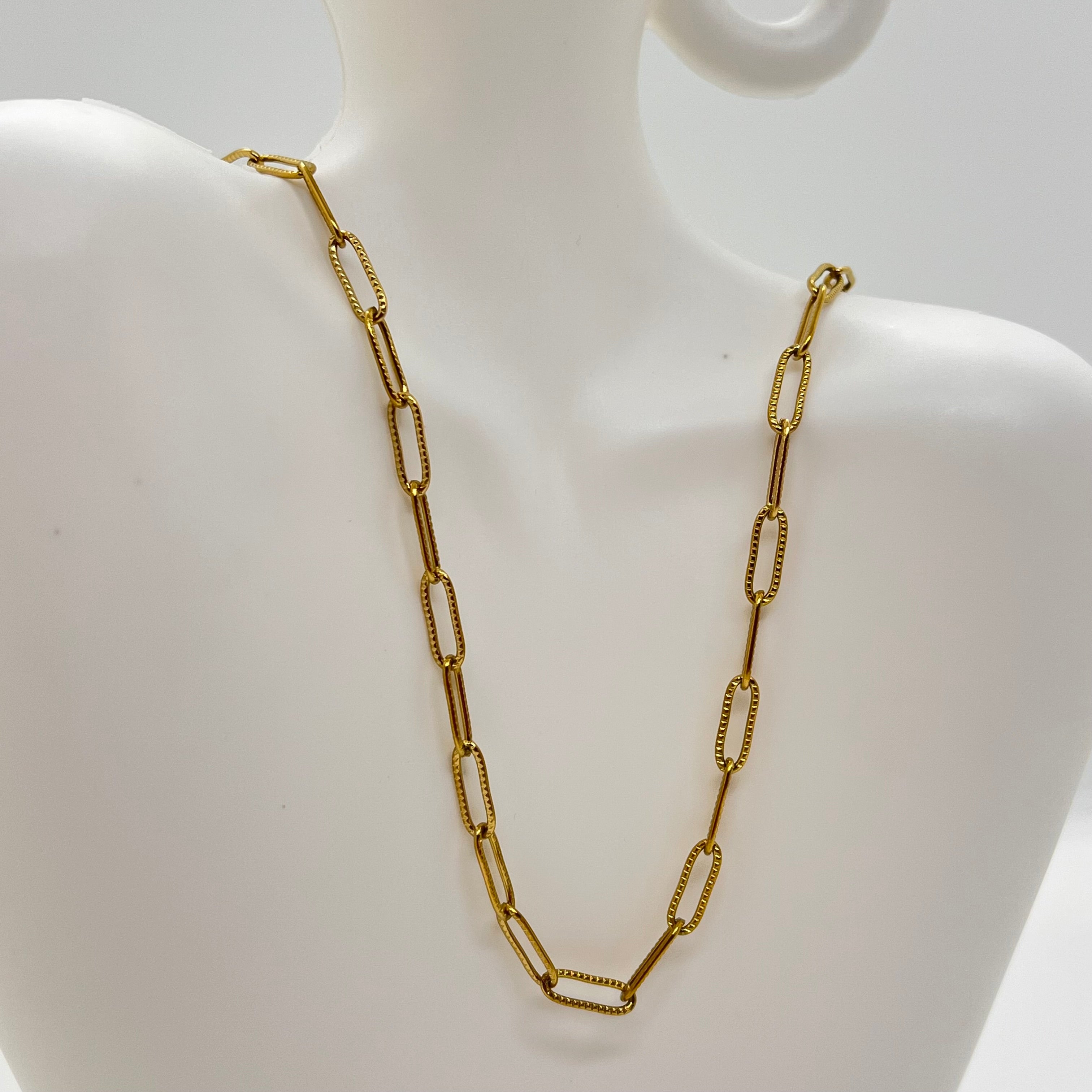 Collier acier inoxydable doré 2.0