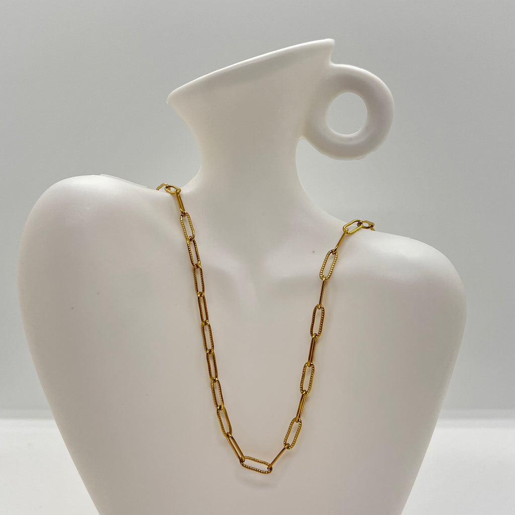 Collier acier inoxydable doré 2