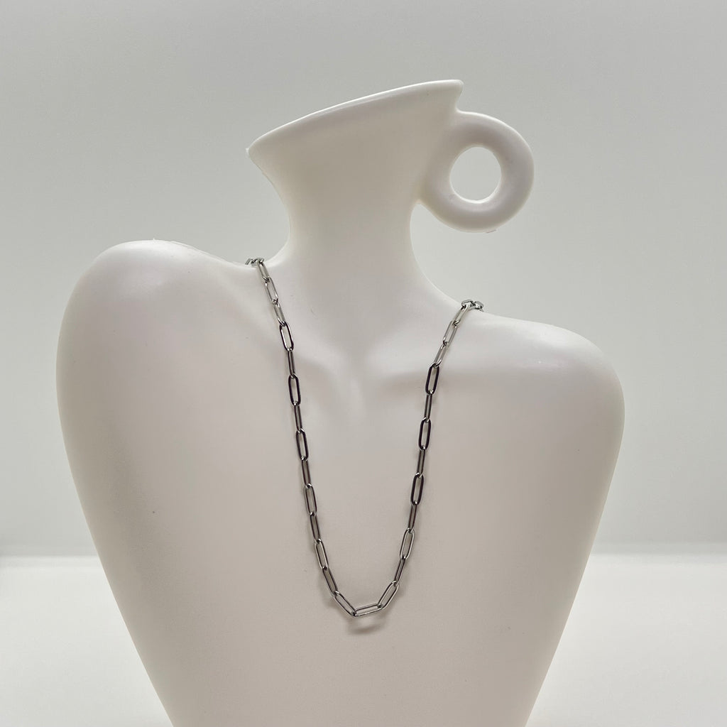 Collar cadena plateado