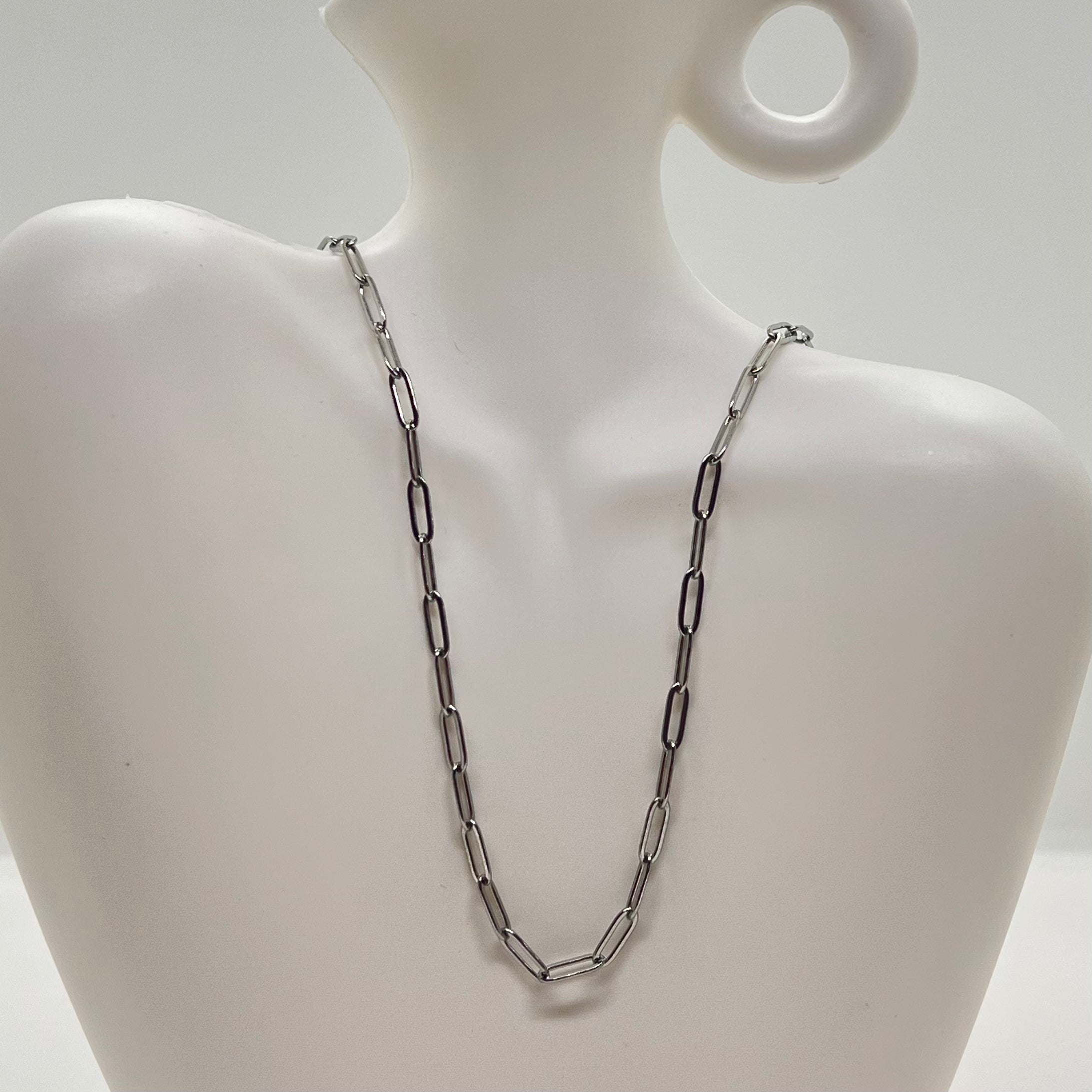 Collar cadena plateado