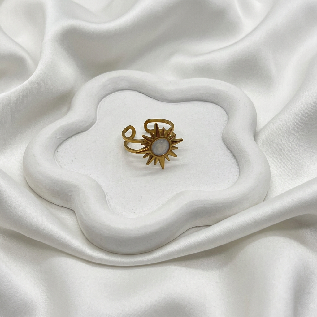 Bague soleil, vue rapprochée