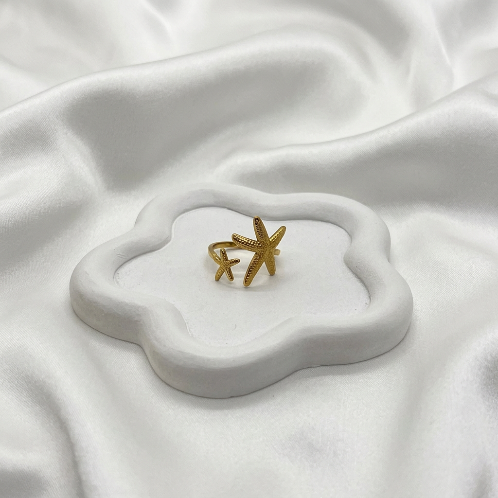 Bague étoiles de mer, vue complète