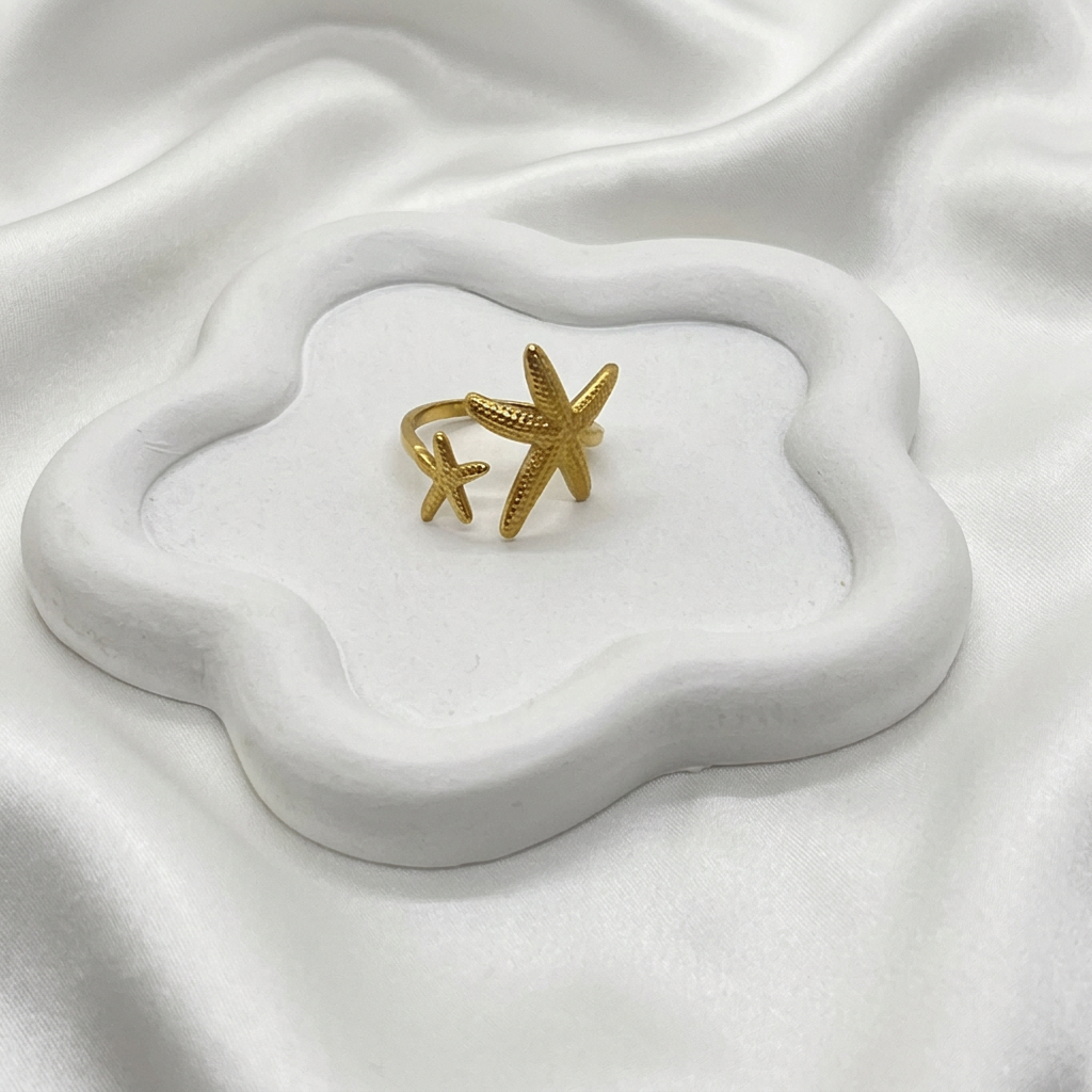Bague étoiles de mer, vue rapprochée