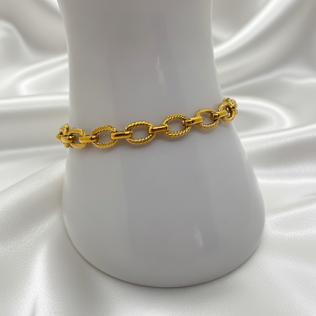 Bracelet argenté torsadé 