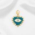 Cœur evil eye turquoise