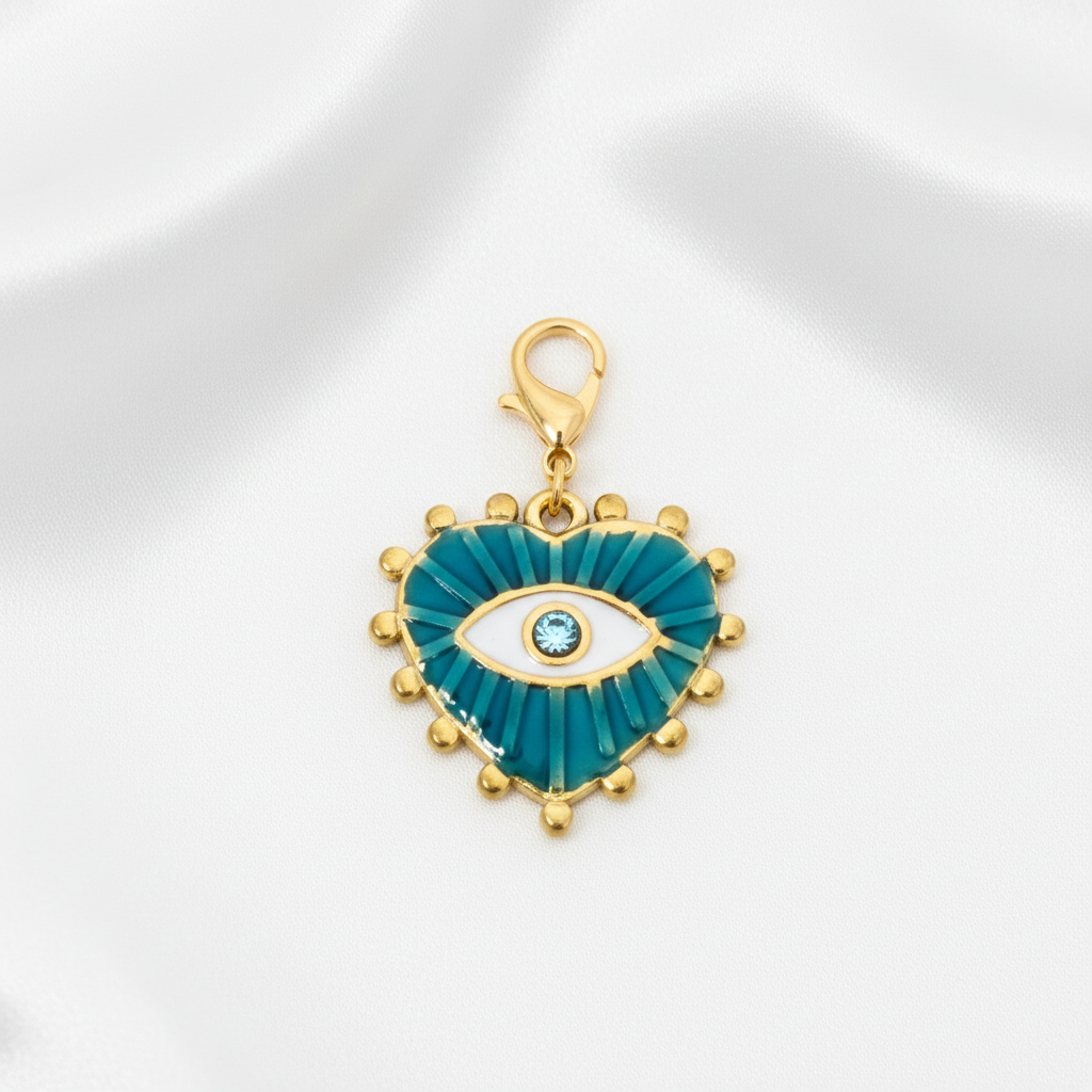 Cœur evil eye turquoise