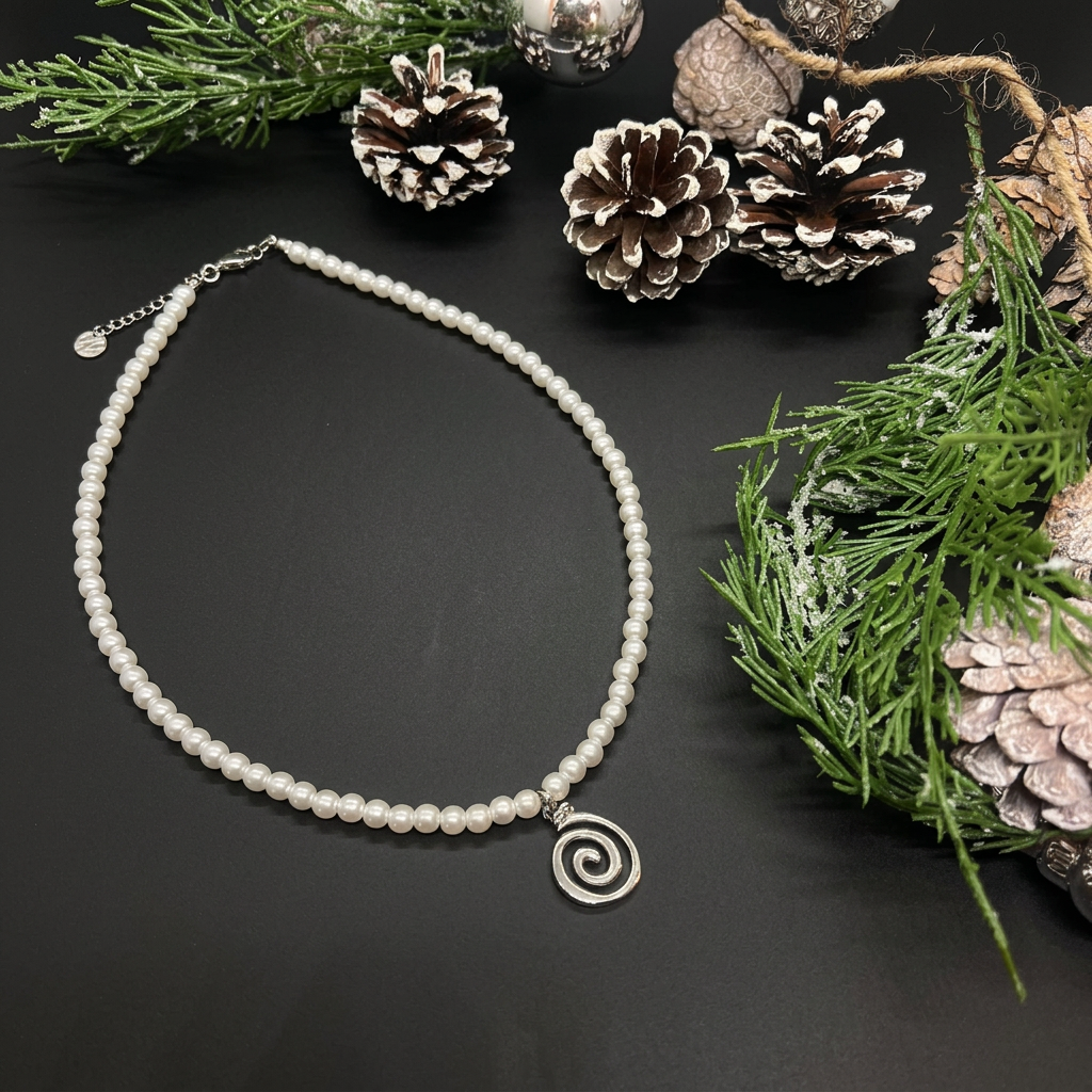 Collier sur fond noir uni