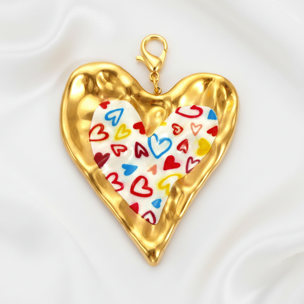 Pendentif cœur coloré