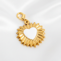 Pendentif cœur soleil émail blanc