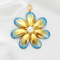 Pendentif fleur bleue