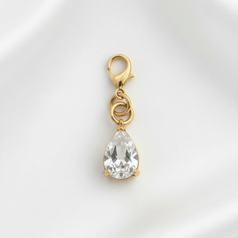 Pendentif goutte blanche