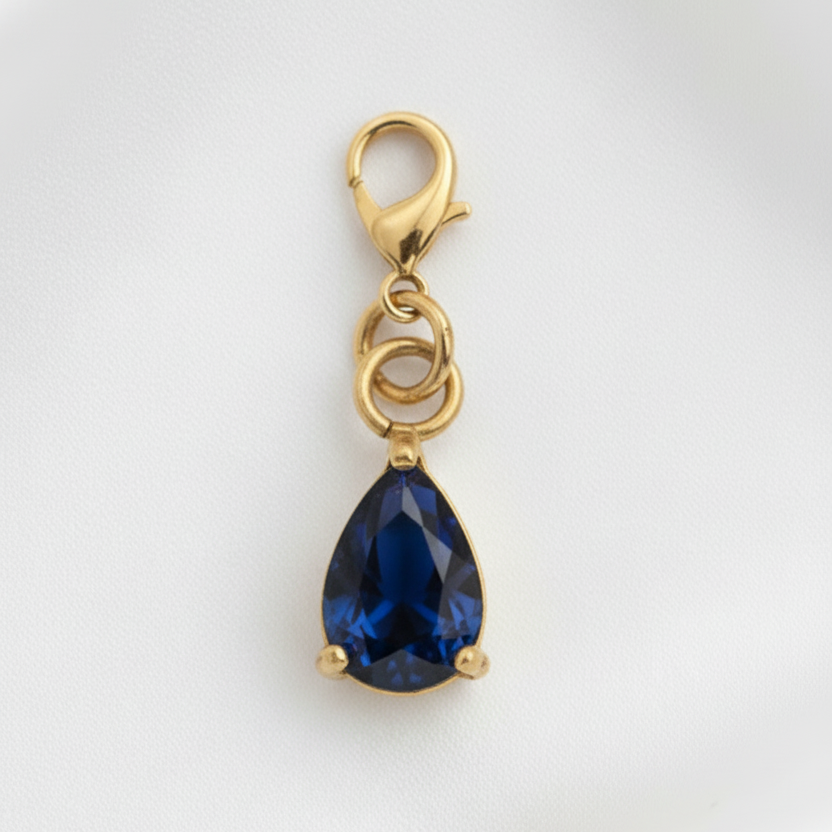 Pendentif goutte bleu foncé