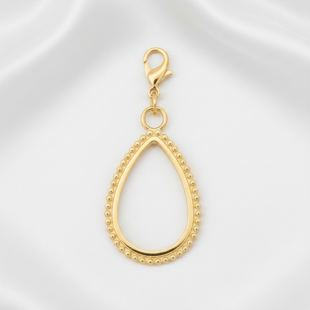 Pendentif goutte dorée