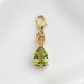 Pendentif goutte vert olive clair
