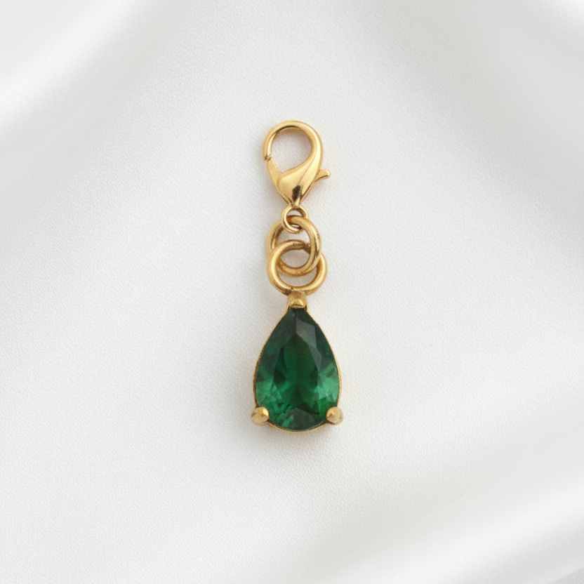 Pendentif goutte verte