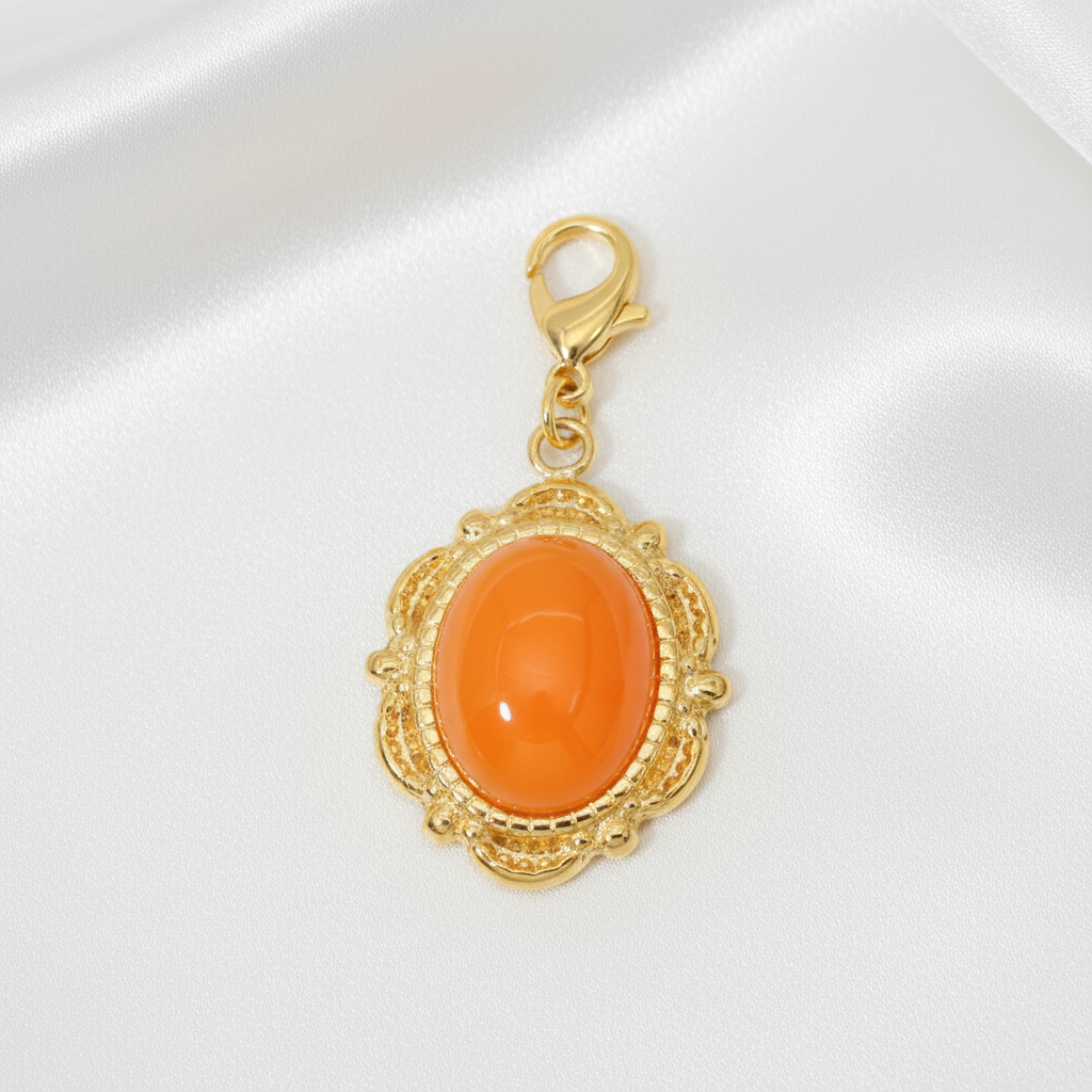 Pendentif pierre orange