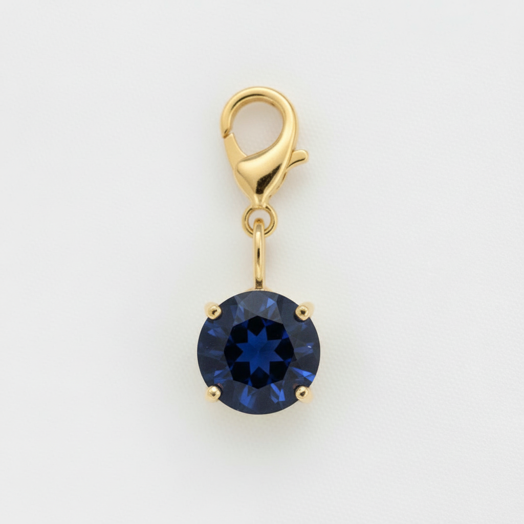 Pendentif rond bleu foncé
