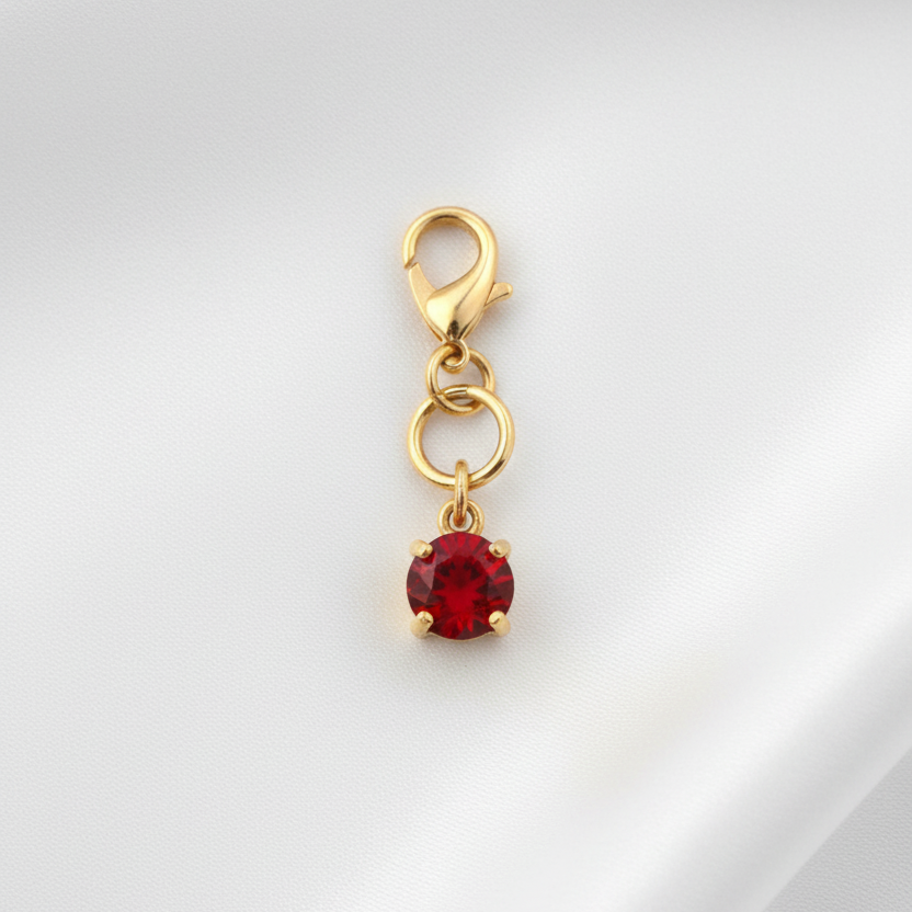 Pendentif rond + mousqueton