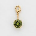 Pendentif rond vert olive avec mousqueton