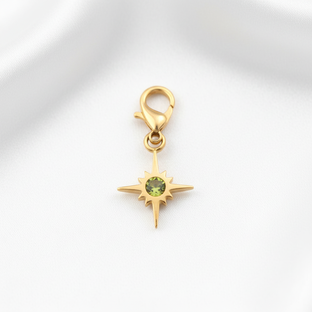 Pendentif étoile vert olive