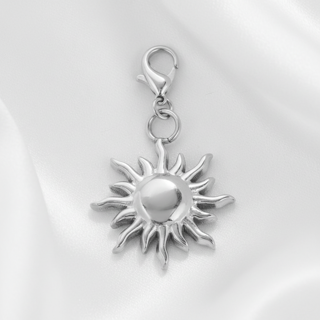 Soleil argenté fond soie