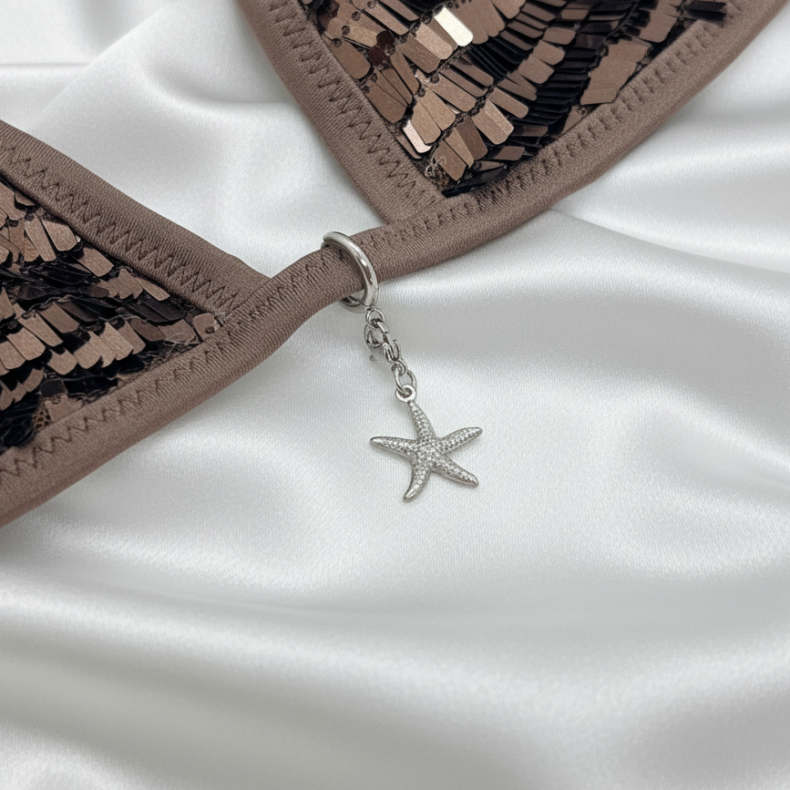 Bijou de maillot de bain étoile de mer argentée